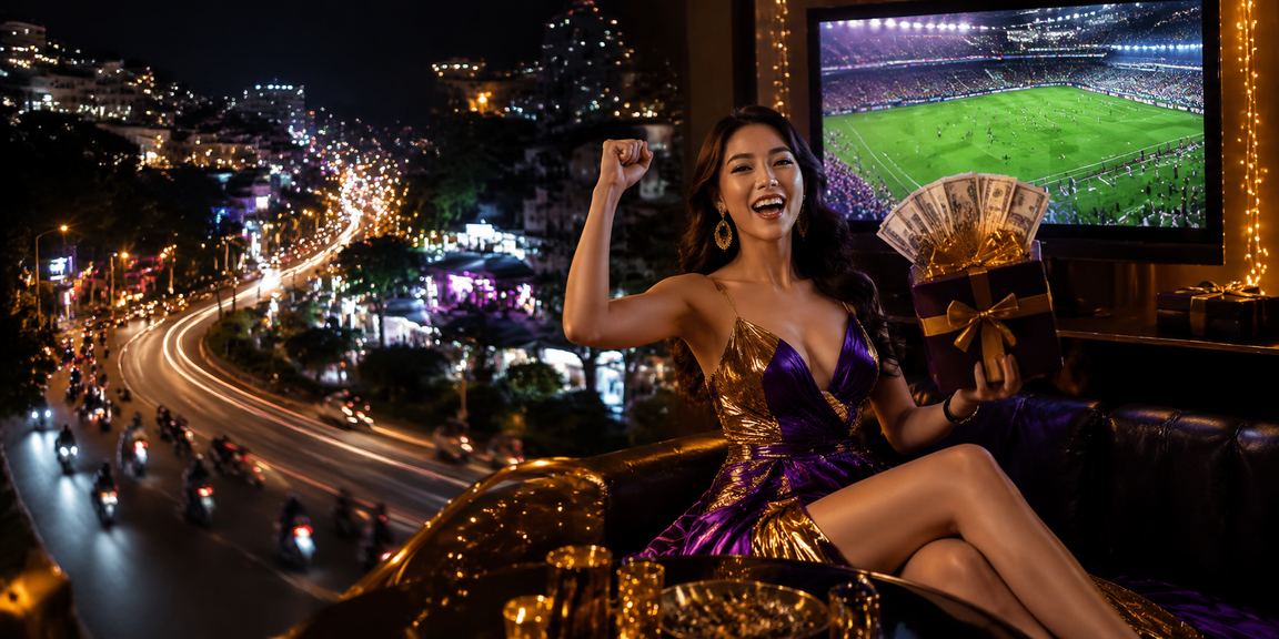 Không khí cá cược thể thao ban đêm tại Đà Lạt với ánh đèn neon rực rỡ