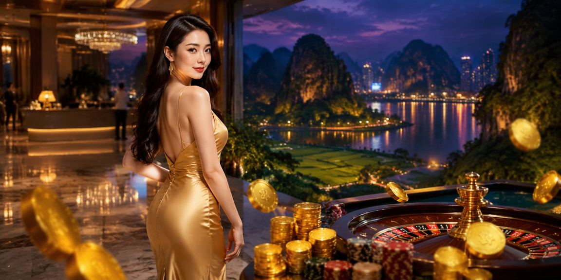 Người mẫu tại Ninh Bình chơi roulette trực tuyến với phong cảnh núi non xung quanh